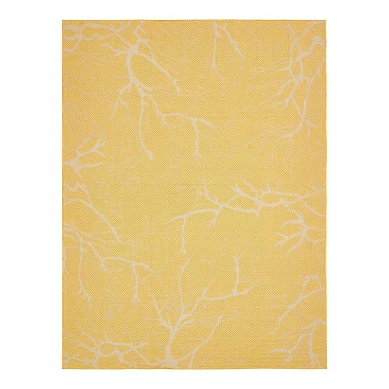 Unique Loom Branch Indoor Outdoor Area Rug, Yellow, 9X12 Ft