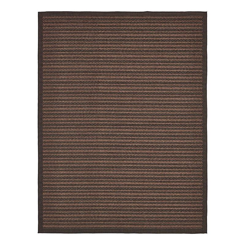 Unique Loom Checkered Indoor Outdoor Area Rug, Black, 7X10 Ft
