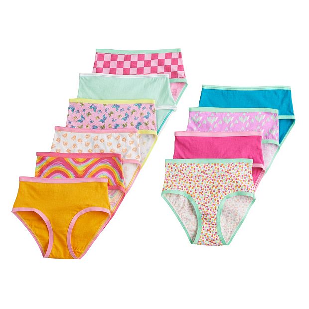 Little Star Organic Girls Briefs Panty, 10 Pk, Size 4-14 