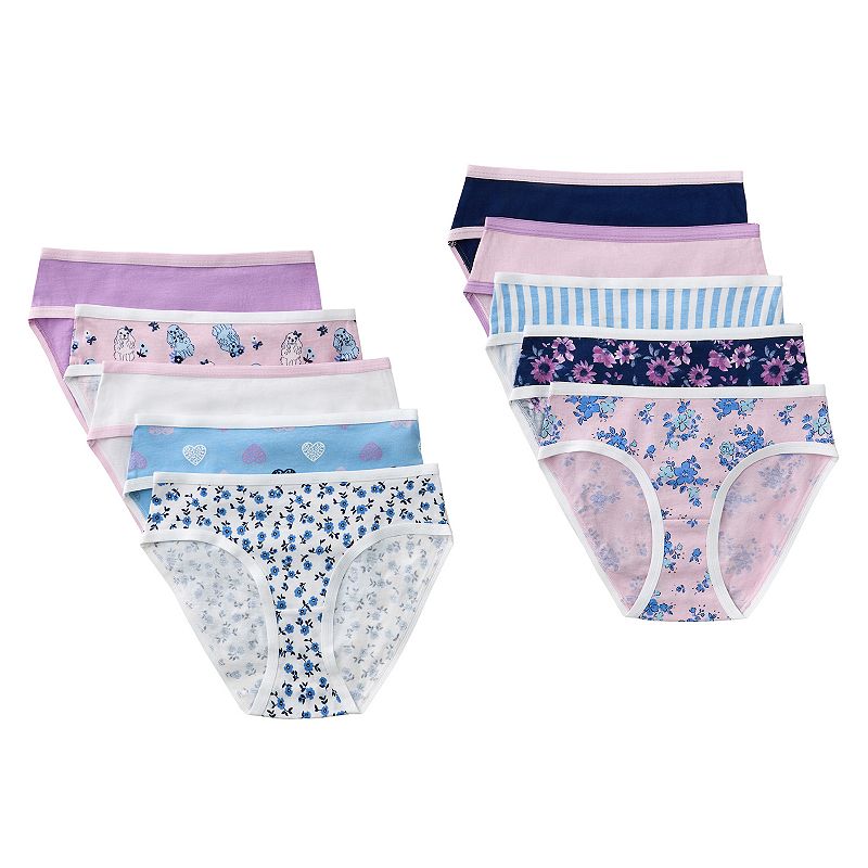 Girls 4-14 SO® 10-Pack Bikini Panties, Girl's, Size: 6, Blue