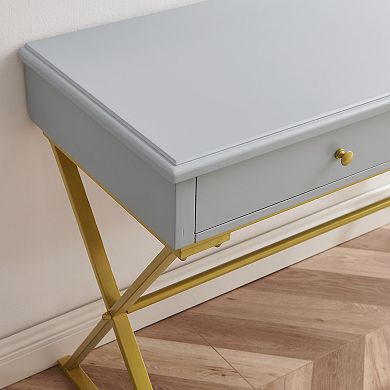 Linon Two-Drawer Campaign Desk