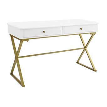 Linon Two-Drawer Campaign Desk