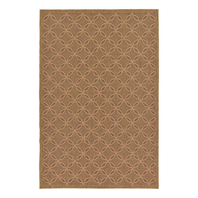 Unique Loom Spiral Indoor Outdoor Area Rug, Brown, 8X11.5 Ft