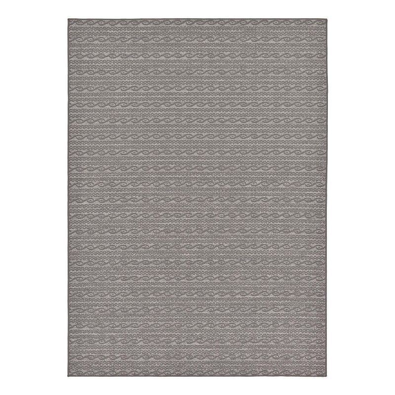 Unique Loom Links Indoor Outdoor Area Rug, Grey, 6FT Sq