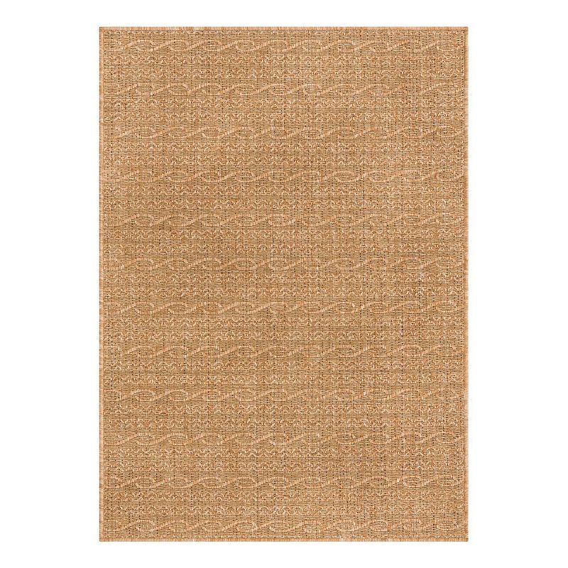 Unique Loom Links Indoor Outdoor Area Rug, Brown, 8X11.5 Ft