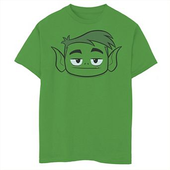 Boys 8-20 DC Comics Graphic Teen Titans Go! Beast Boy Big Face Graphic Tee