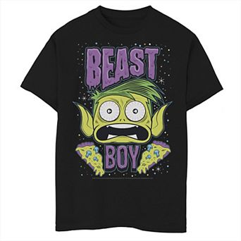 Boys 8-20 DC Comics Graphic Teen Titans Go! Beast Boy Pizza Portrait Graphic Tee