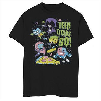 Boys 6-20 DC Comics Graphic Teen Titans Go! Group Shot Neon Portrait Graphic Tee