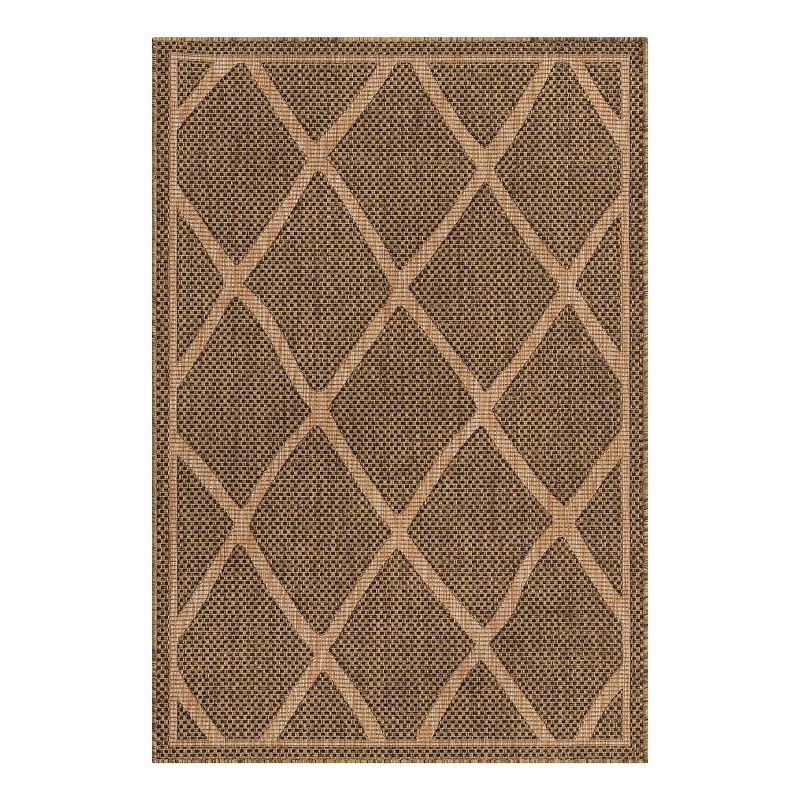 Unique Loom Diamonds Indoor Outdoor Area Rug, Brown, 8X11.5 Ft