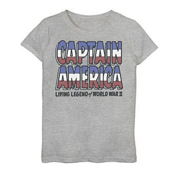 Girls 7-16 Marvel Captain America Living Legend Of World War II Tee