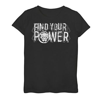 Girls 7-16 Marvel Black Panther Find Your Power Purple Text Tee