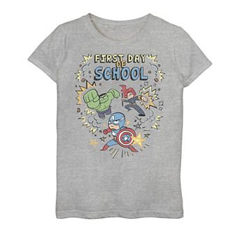 Girls 7-16 Marvel Avengers Simple Doodle First Day Of School Tee