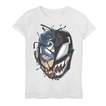 Girls 7-16 Marvel Captain America Venom Split Face Tee