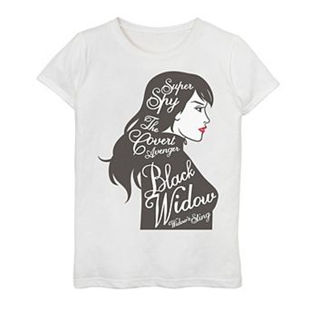 Girls 7-16 Marvel Black Widow Named Side Portrait Tee