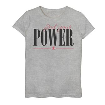 Girls 7-16 Marvel Find Your Power Script Tee