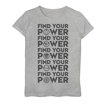 Girls 7-16 Marvel Find Your Power Team Logos Tee
