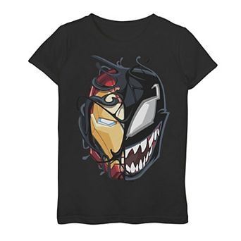Girls 7-16 Marvel Iron Man Venom Split Face Tee