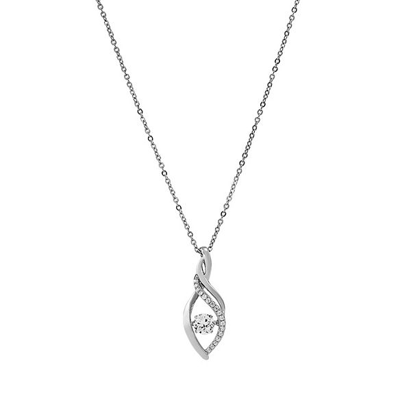 Floating DiamonLuxe Sterling Silver Infinity Pendant Necklace