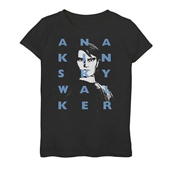 Girls 7-16 Star Wars: Clone Wars Anakin Skywalker Text Overlay Tee