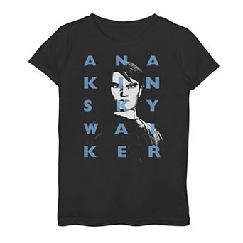 Girls 7-16 Star Wars: Clone Wars Anakin Skywalker Text Overlay Tee