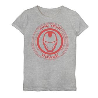 Girls 7-16 Marvel Iron Man Find Your Power Simple Logo Tee