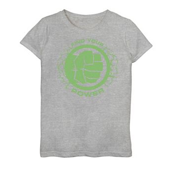 Girls 7-16 Marvel Hulk Find Your Power Simple Logo Tee