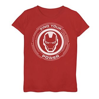 Girls 7-16 Marvel Iron Man Find Your Power Simple Logo Tee