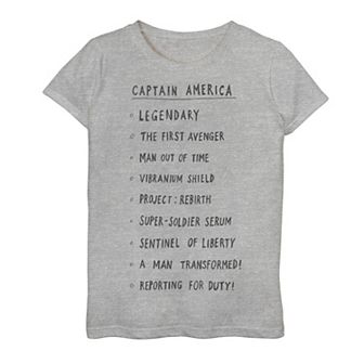 Girls 7-16 Marvel Captain America List Tee