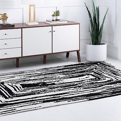 Unique Loom Braided Contrast Chindi Rug