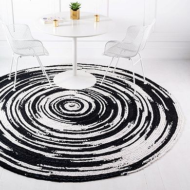 Unique Loom Braided Contrast Chindi Rug