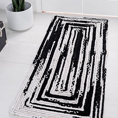 Unique Loom Braided Contrast Chindi Rug