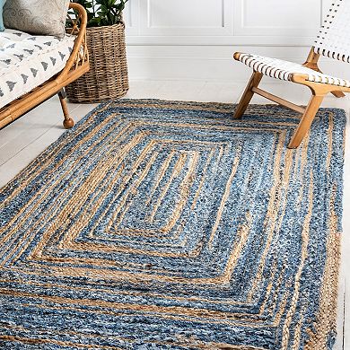 Unique Loom Braided Chindi Jute Blend Rug