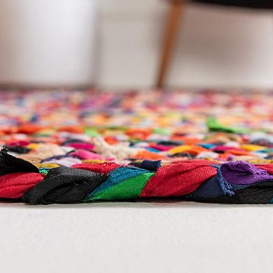 Unique Loom Braided Tonal Chindi Rug
