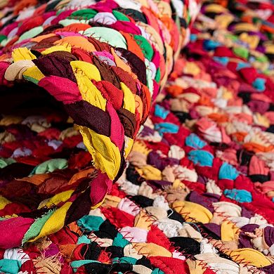 Unique Loom Braided Tonal Chindi Rug
