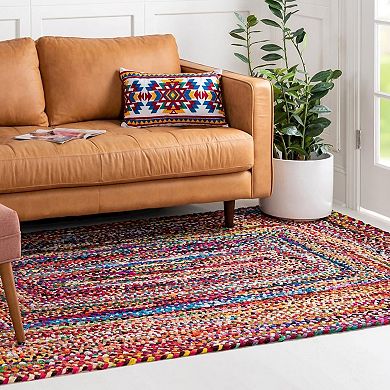 Unique Loom Braided Tonal Chindi Rug