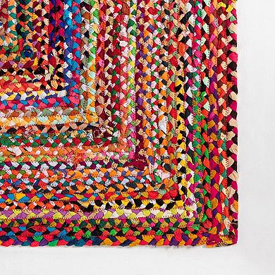 Unique Loom Braided Tonal Chindi Rug