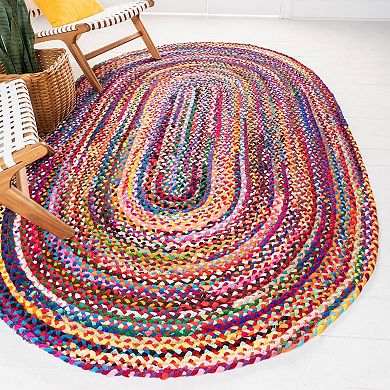 Unique Loom Braided Tonal Chindi Rug