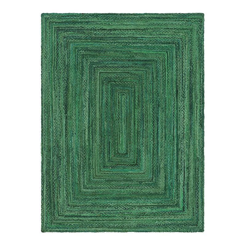 Unique Loom Braided Chindi Rug, Green, 8Ft Rnd