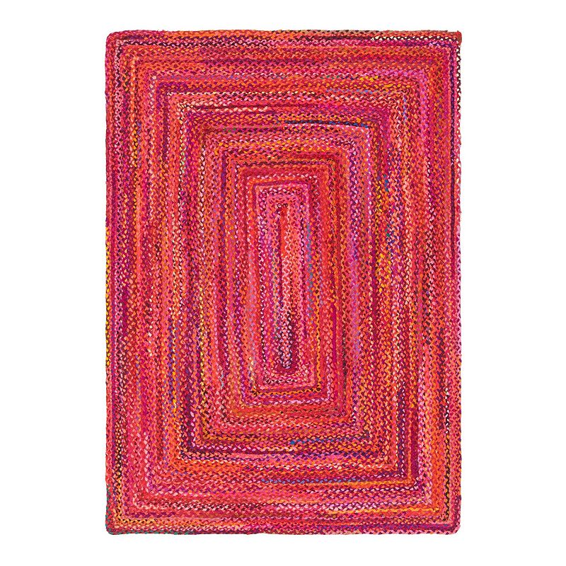 Unique Loom Braided Chindi Rug, Red, 9X12 Ft