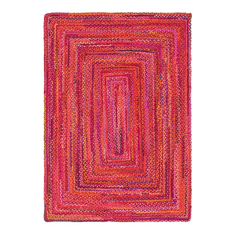 Unique Loom Braided Chindi Rug, Red, 8Ft Rnd