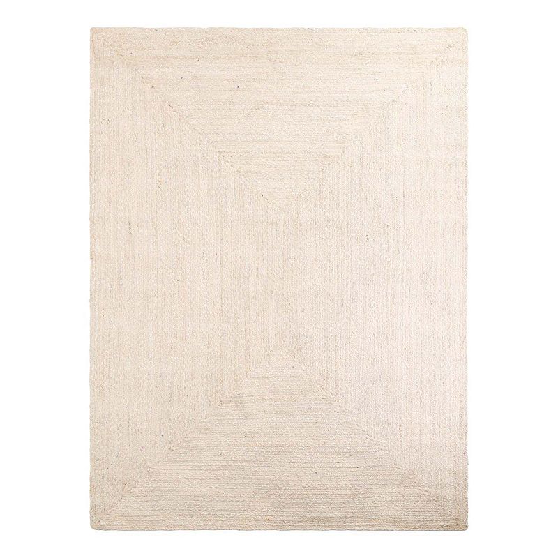 Unique Loom Braided Chindi Rug, White, 6X9 Ft