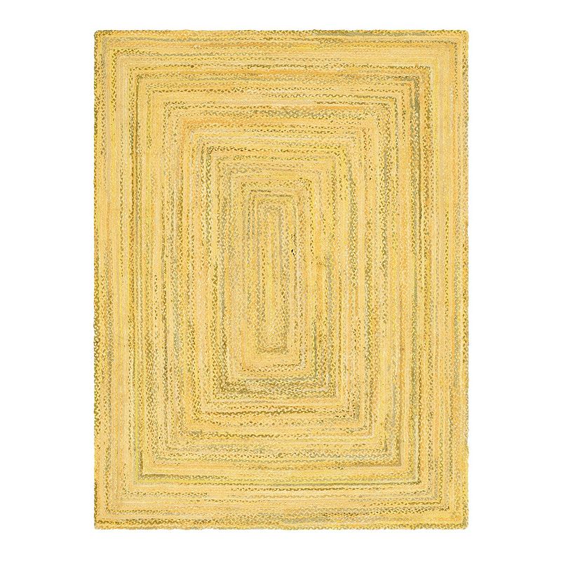 Unique Loom Braided Chindi Rug, Yellow, 9X12 Ft