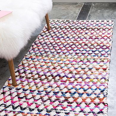 Unique Loom Trellis Braided Chindi Jute Blend Rug