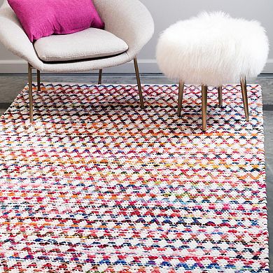 Unique Loom Trellis Braided Chindi Jute Blend Rug