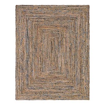 Unique Loom Crossed Braided Chindi Jute Blend Rug