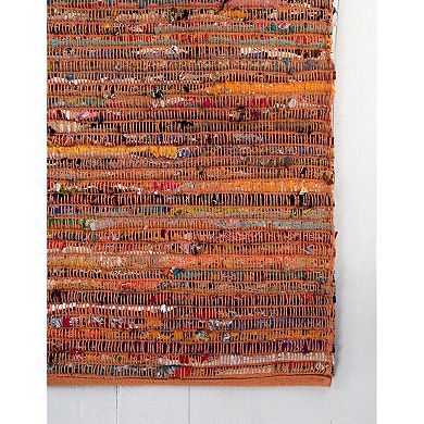 Unique Loom Multi-Striped Braided Chindi Rug