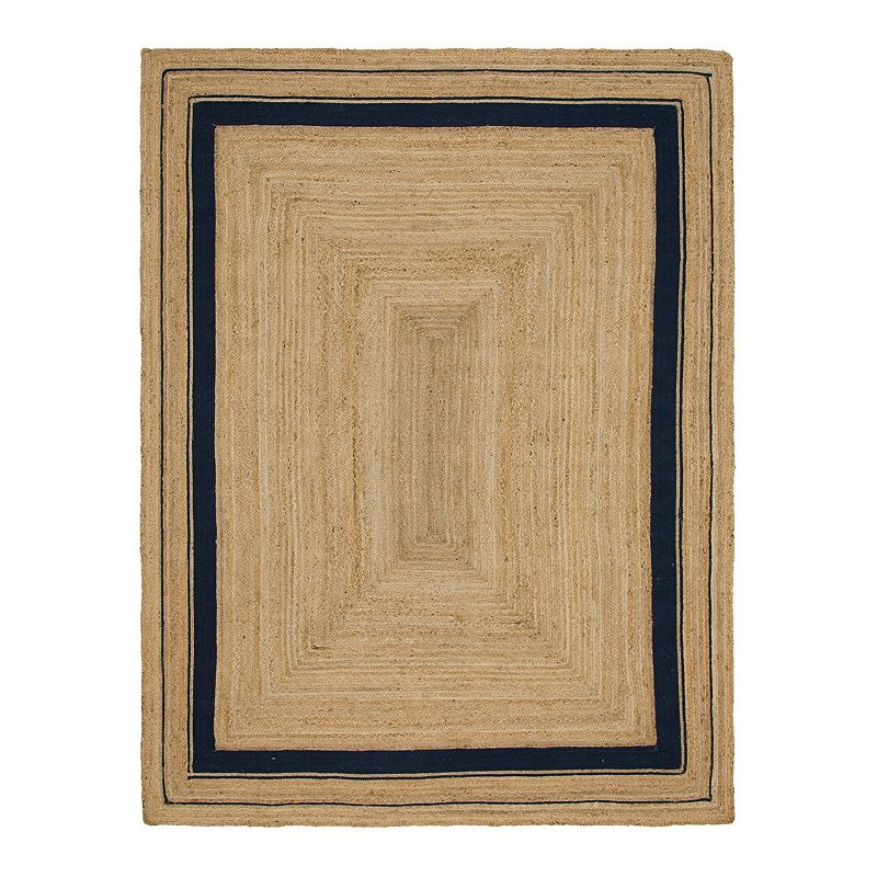 Unique Loom Gujarat Braided Jute Blend Rug, Beig/Green, 9X12 Ft