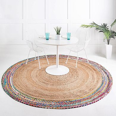 Unique Loom Manipur Braided Jute Blend Rug