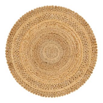 Unique Loom Floral Braided Jute Rug