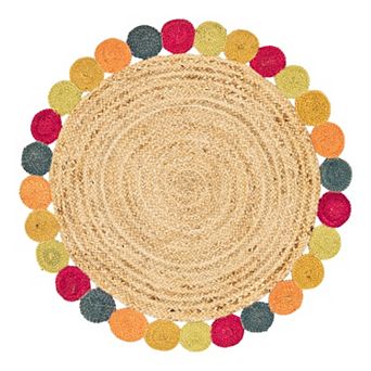 Unique Loom Circles Braided Jute Rug